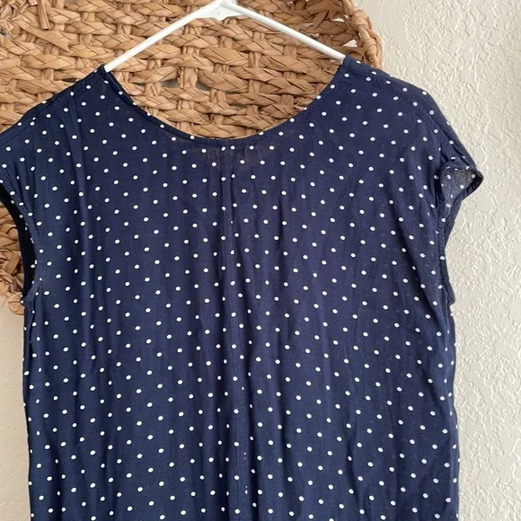 Madewell Shift Tunic Dress Navy Polka Dot Cap Sleeves - Picture 4 of 8